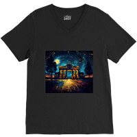 Surrealism Starry Night Brandenburg Gate V-neck Tee | Artistshot