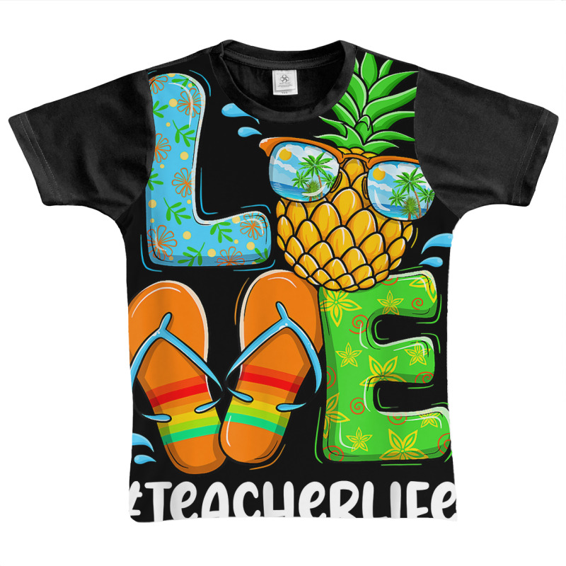 Love Teacher Life Chritsmas In July Summer Pineapp Graphic Youth T-shirt | Artistshot