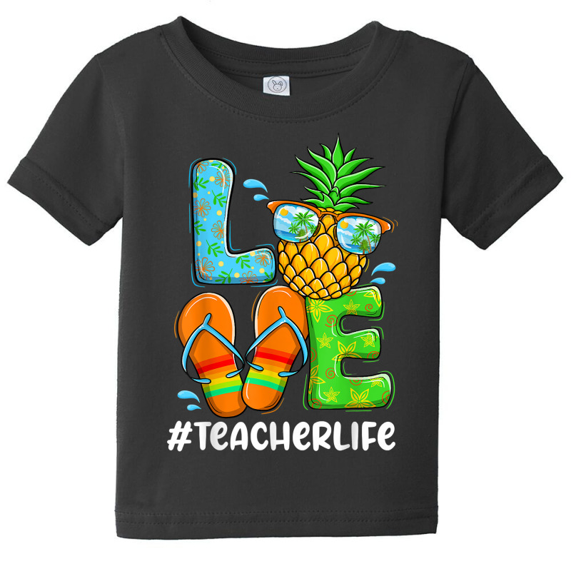 Love Teacher Life Chritsmas In July Summer Pineapp Baby Tee | Artistshot