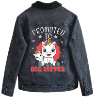 Promoted To Big Sister Unicorn Future Sister To Be Unisex Sherpa-lined Denim Jacket | Artistshot