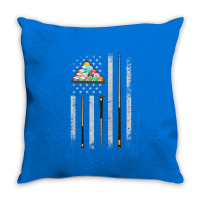 Billiards American Flag Billiard Pool Player Throw Pillow | Artistshot