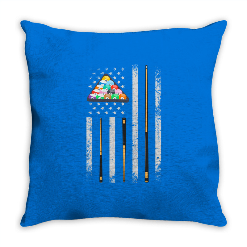 Billiards American Flag Billiard Pool Player Throw Pillow | Artistshot