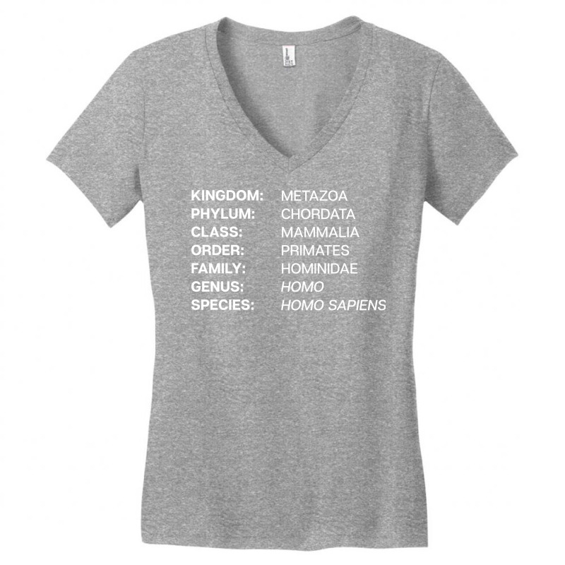 Biology Biologist Taxonomy Evolution Homo Sapiens Women's V-Neck T-Shirt by mukescombesf | Artistshot