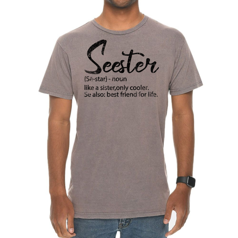 Seester Definition Funny Sister Best Friend For Li Vintage T-Shirt by kolovafacee | Artistshot