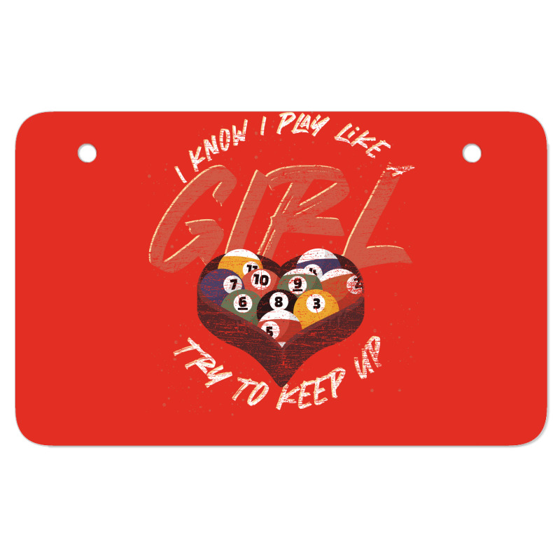 Funny Girls Billiard Player Pool Lover Heart Snook Atv License Plate | Artistshot