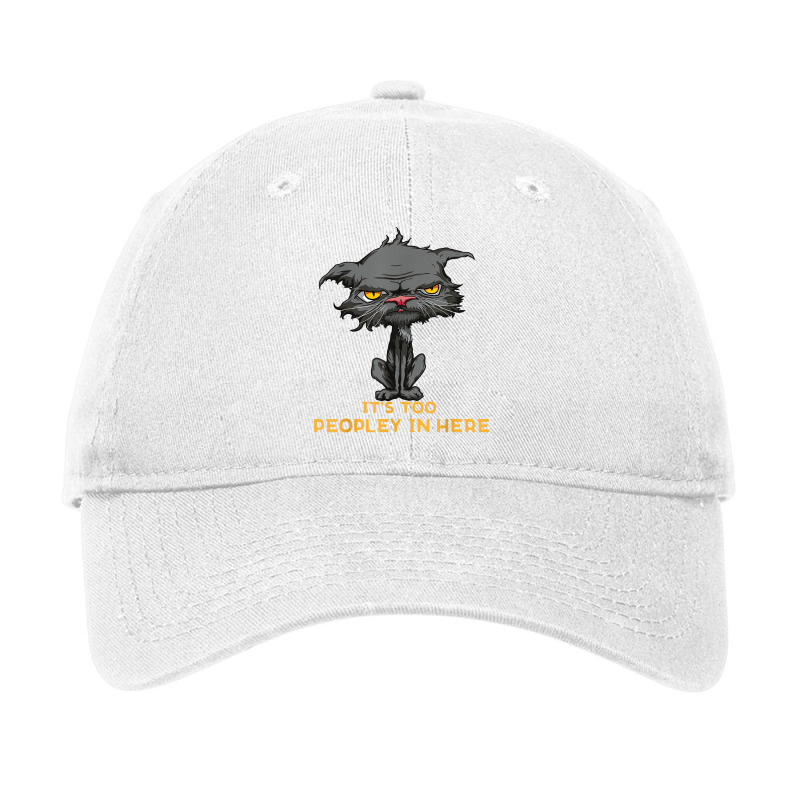 It's Too Peopley In Here Bored Cat Funny Introvert Adjustable Cap by qadina | Artistshot