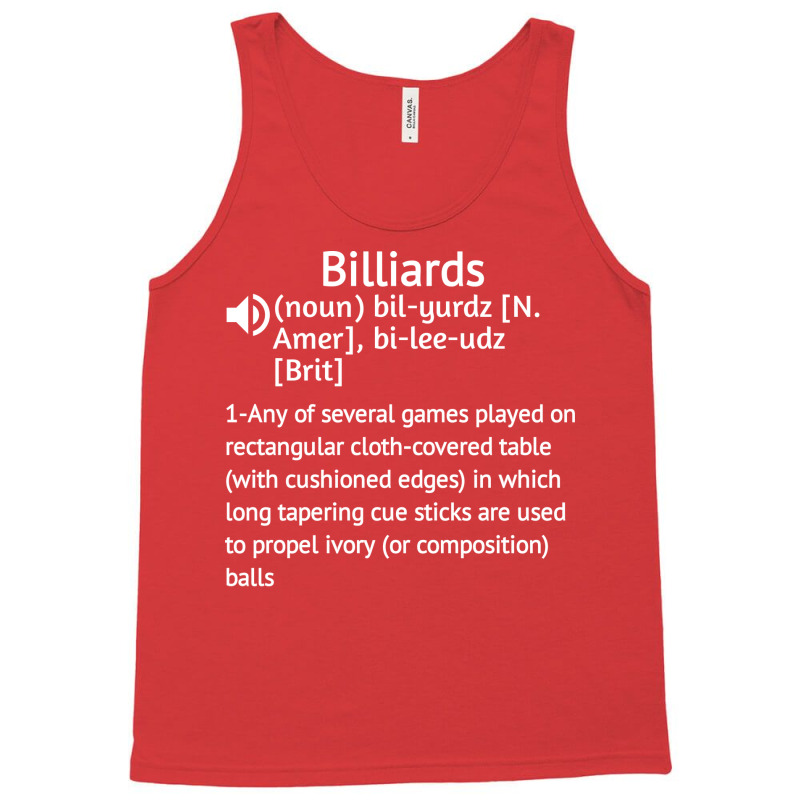 Billiards Hobbies Definition   Birthday Gift Ideas Tank Top | Artistshot