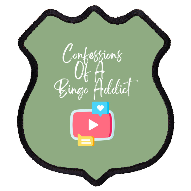 Confessions Of A Bingo Addict Chic Youtube Hipster Shield Patch | Artistshot