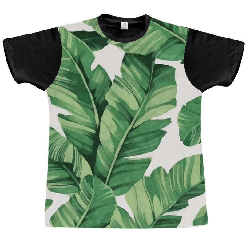 Tropical Banana Leaves Graphic T-shirt by dupreedanie | Artistshot