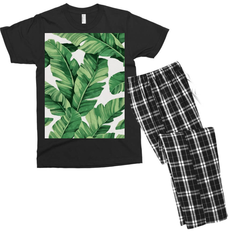 Tropical Banana Leaves Men's T-shirt Pajama Set by dupreedanie | Artistshot