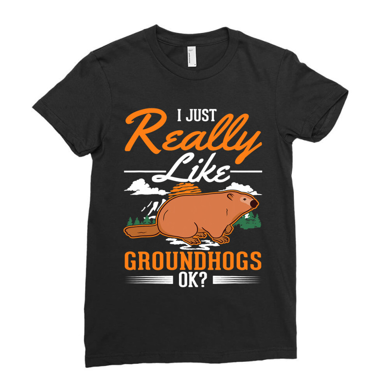 I Just Really Like Groundhogs Ok Marmot 1 Ladies Fitted T-Shirt by XAVIERESPREE | Artistshot