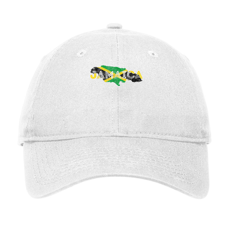 Jamaican Map And Flag Souvenir   Distressed Jamaic Adjustable Cap | Artistshot