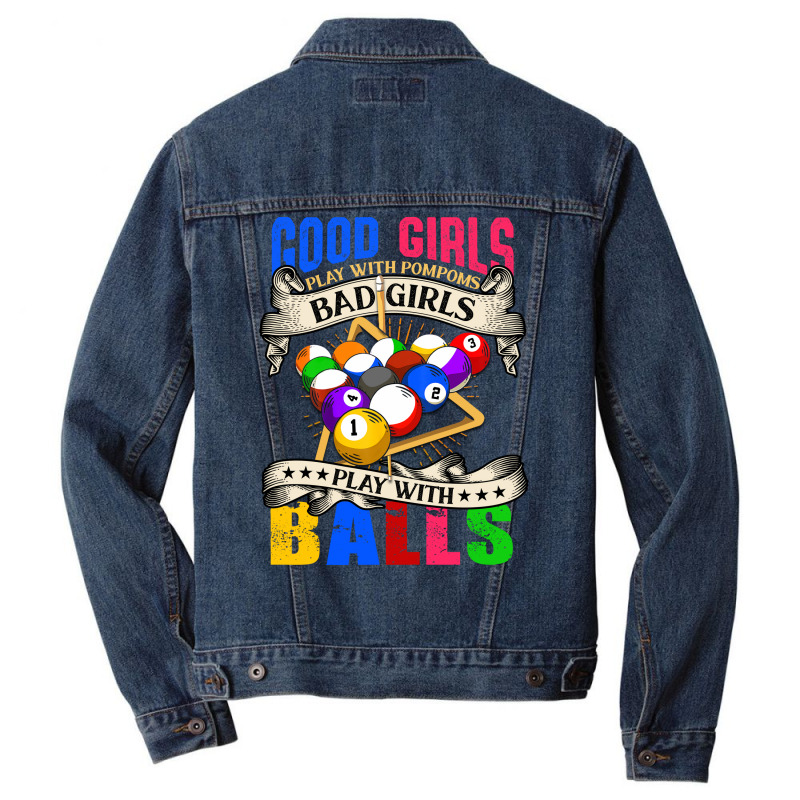 Good Girls Bad Girls Pool Player Billiards Men Denim Jacket | Artistshot