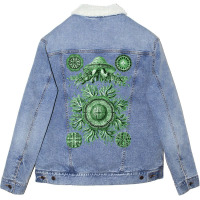 Ernst Haeckel Discomedusae Jellyfish Plate 28 Gree Unisex Sherpa-lined Denim Jacket | Artistshot