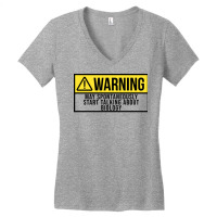 Funny And Awesome Warning May Spontaneously Start Women's V-neck T-shirt | Artistshot