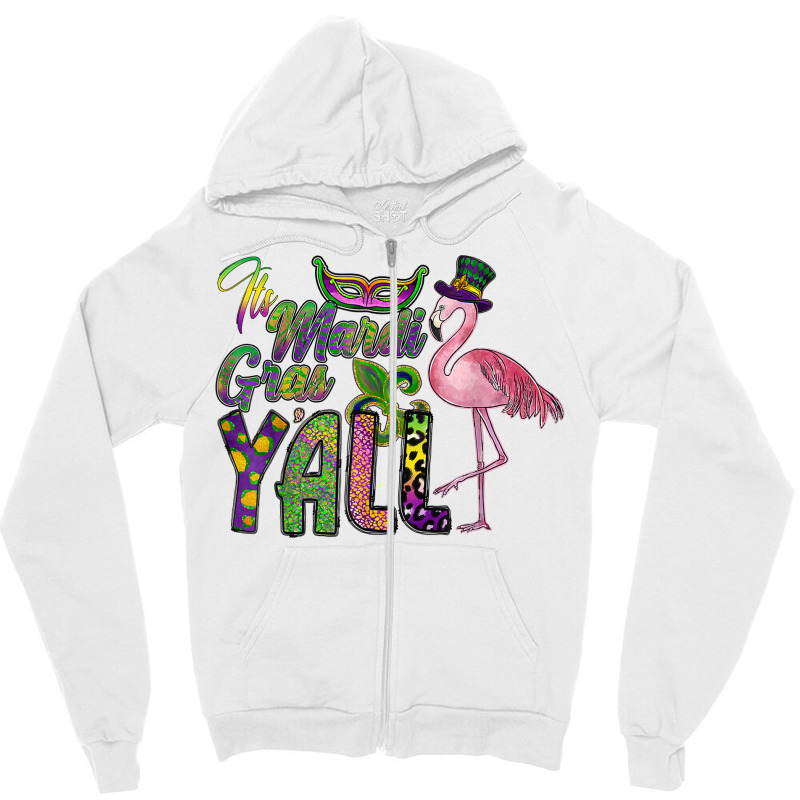 Mardi Gras Shirt Women Men Flamingo Carnival Costu Zipper Hoodie | Artistshot