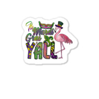 Mardi Gras Shirt Women Men Flamingo Carnival Costu Sticker | Artistshot