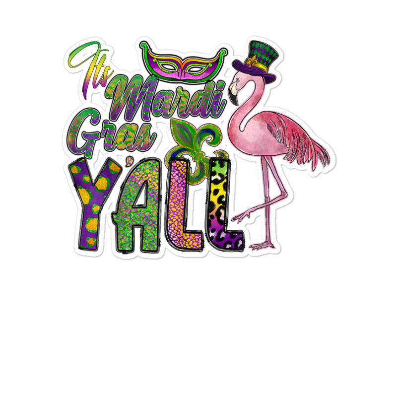 Mardi Gras Shirt Women Men Flamingo Carnival Costu Sticker | Artistshot