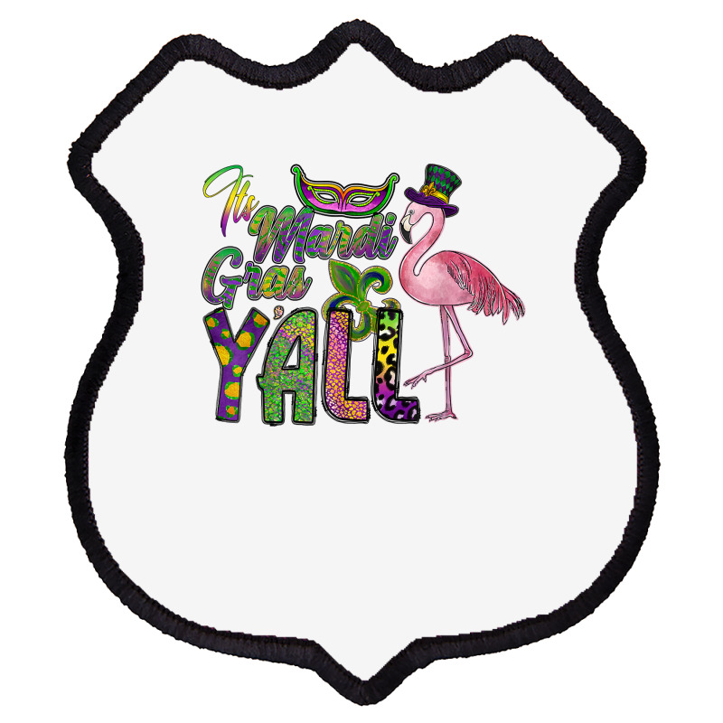 Mardi Gras Shirt Women Men Flamingo Carnival Costu Shield Patch | Artistshot