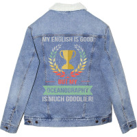 Funny Oceanography School Or College Subject Desig Unisex Sherpa-lined Denim Jacket | Artistshot