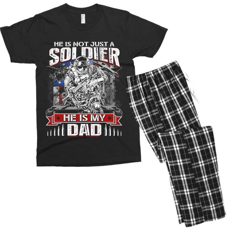 My Dad Is A Soldier Proud Army Dad Fathers Day Men's T-shirt Pajama Set | Artistshot