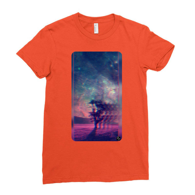 Laandscape Tree Design Ladies Fitted T-Shirt by feronwouwerl | Artistshot