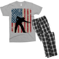 Vintage American Flag Billiards 4th Of July Men's T-shirt Pajama Set | Artistshot