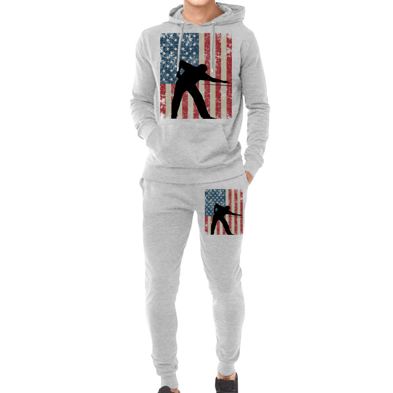 Vintage American Flag Billiards 4th Of July Hoodie & Jogger Set | Artistshot