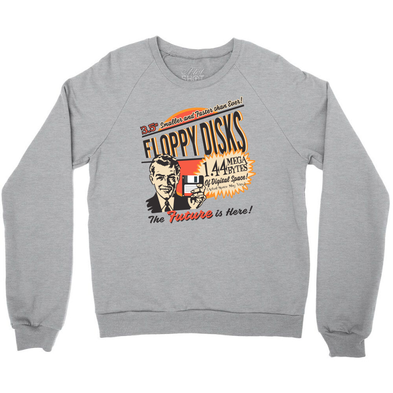 Floppy Disk Retro Crewneck Sweatshirt by Alema Art | Artistshot