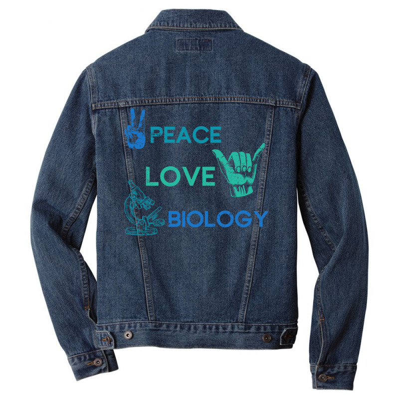 Peace Love Science Hippie Biology Girl Men Denim Jacket by limverjobetg | Artistshot