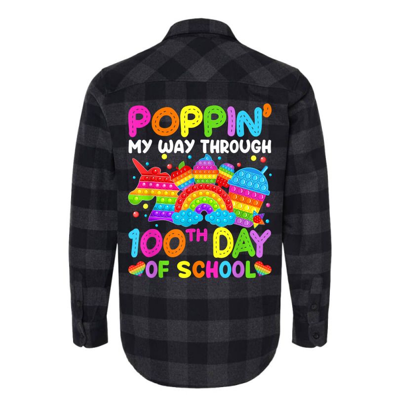 Poppin My Way Through 100th Day Of School Pop It B Flannel Shirt | Artistshot