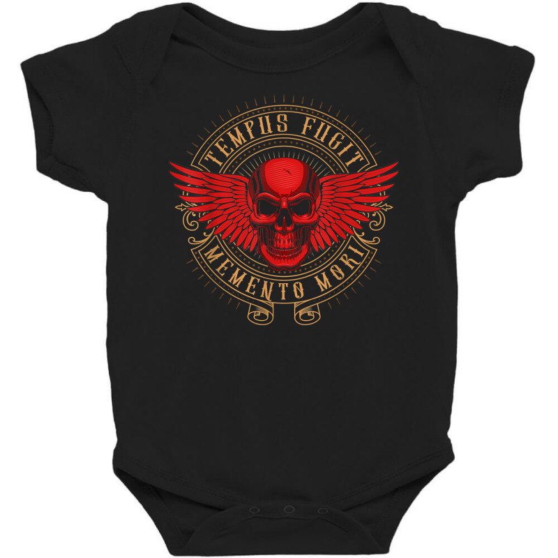 Tempus Fugit Memento Mori Latin Phrase T Shirt Baby Bodysuit | Artistshot