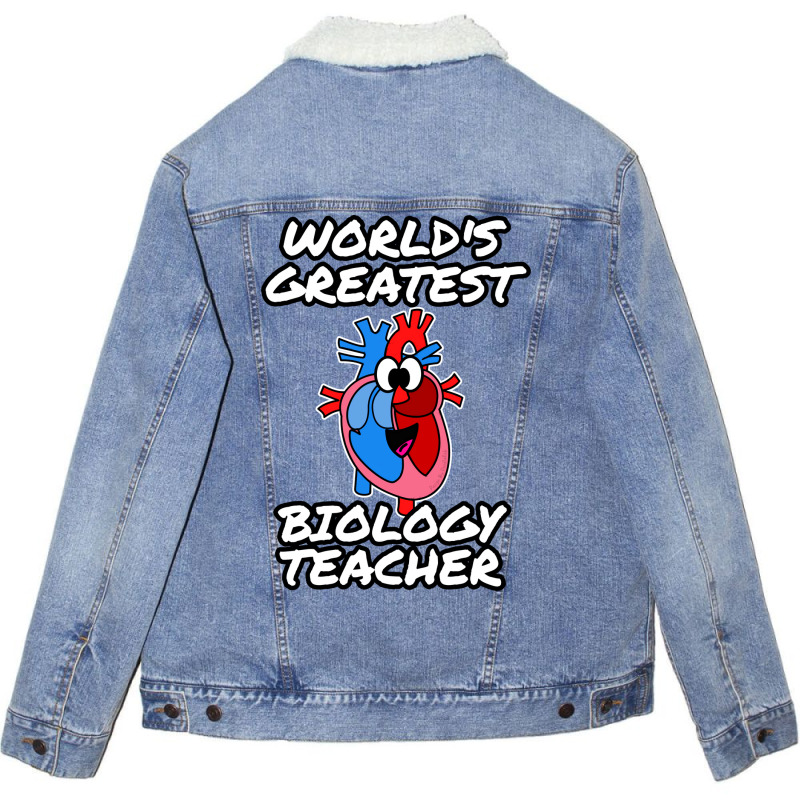 Worlds Greatest Biology Teacher Summer Unisex Sherpa-Lined Denim Jacket by limverjobetg | Artistshot