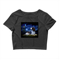 Surrealism Starry Night English Springer Spaniel D Crop Top | Artistshot