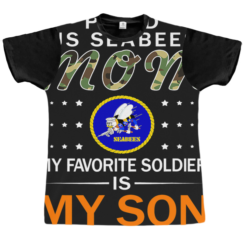 My Favorite Soldier Is My Sonproud Us Seas Mom Arm Graphic T-shirt | Artistshot