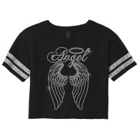 Woman Angel With Wings Bling Rhinestone Funny Chri Scorecard Crop Tee | Artistshot