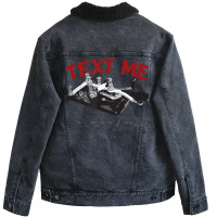 Text Me  Morse Code Key  Ham Radio T Shirt Unisex Sherpa-lined Denim Jacket | Artistshot