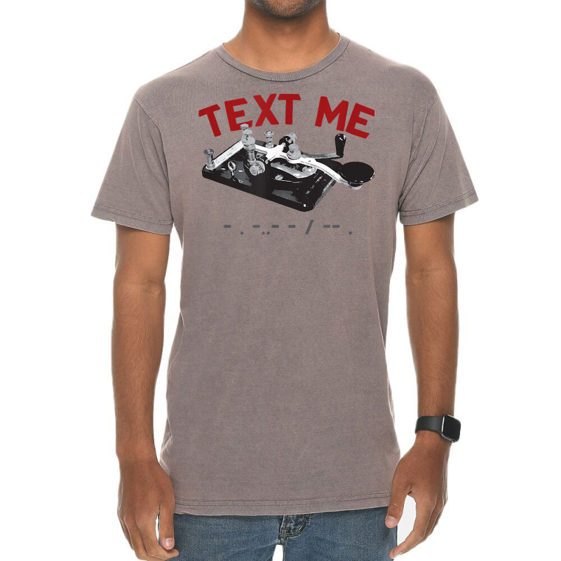 Text Me  Morse Code Key  Ham Radio T Shirt Vintage T-Shirt by validokel | Artistshot