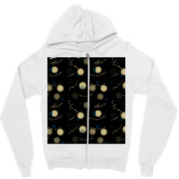 New Year Yellow Garlands On A Dark Background Zipper Hoodie | Artistshot