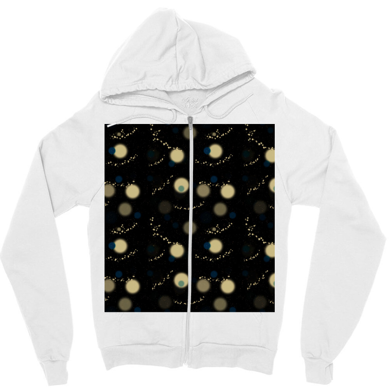 New Year Yellow Garlands On A Dark Background Zipper Hoodie by koukiadaubery | Artistshot