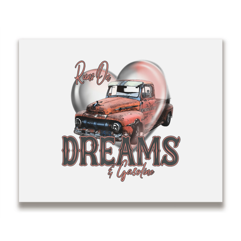 Runs On Dreams And Gasoline Farm Truck Retro Count Metal Print Horizontal | Artistshot