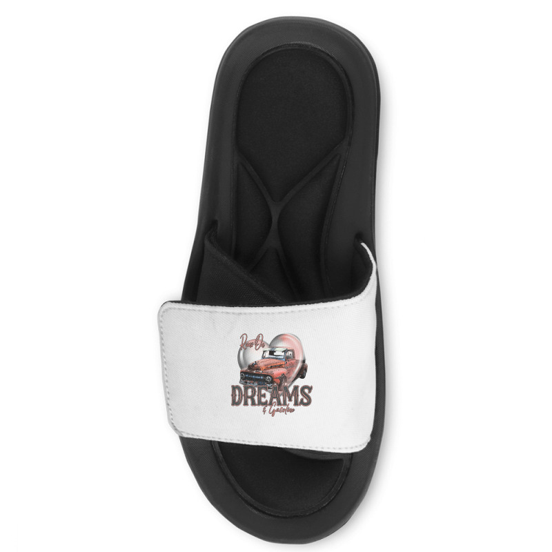 Runs On Dreams And Gasoline Farm Truck Retro Count Slide Sandal | Artistshot