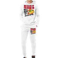 Biology Teacher Will Work For Tacos 70s Hoodie & Jogger Set | Artistshot