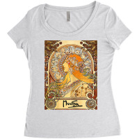 Womens Alphonse Mucha Art Nouveau Woman's T Shirt Women's Triblend Scoop T-shirt | Artistshot