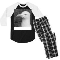 Black And White Bird Nostalgia Men's 3/4 Sleeve Pajama Set | Artistshot