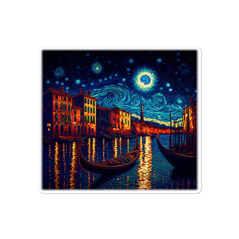 Surrealism Starry Night Grand Canal 1 Sticker | Artistshot