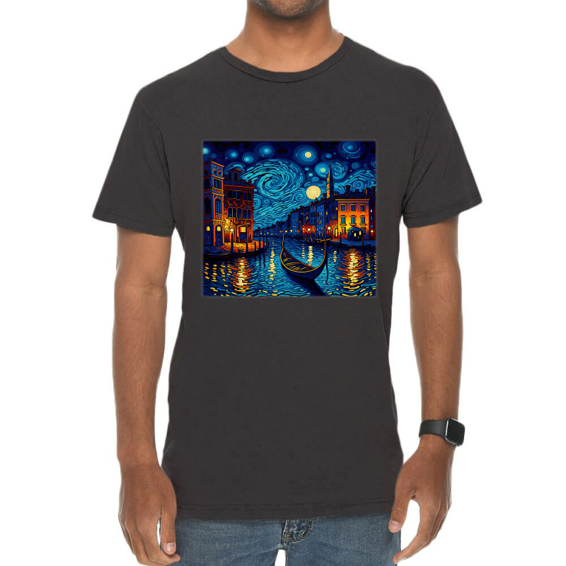 Surrealism Starry Night Grand Canal Vintage T-shirt | Artistshot