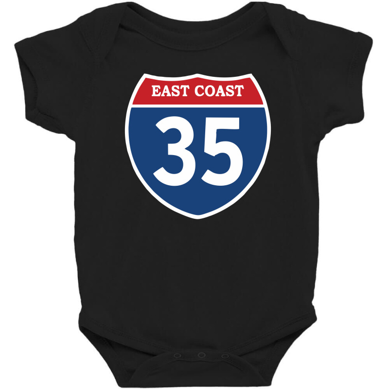 Highway 35 East Coast Baby Bodysuit by parentseka | Artistshot