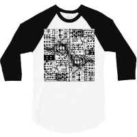 Analog Synthesizer Modular System   Black And Whit 3/4 Sleeve Shirt | Artistshot