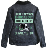 Funny Skeleton Yes I Do Cellular Biology Aesthetic Unisex Sherpa-lined Denim Jacket | Artistshot